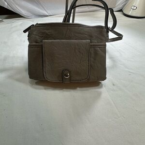 Gray Crossbody Bag with ID Holder